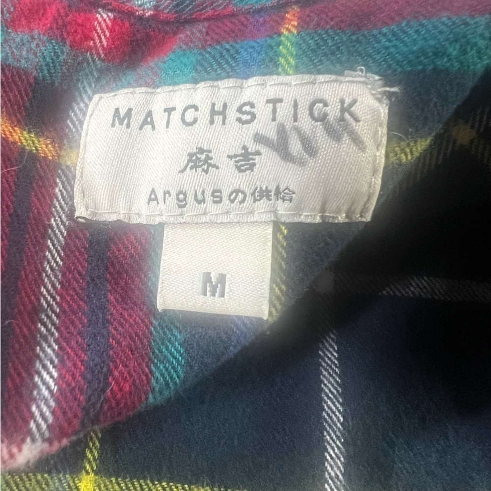 Matchstick Flannel Plaid Button Down Top Shacket Roll Tab Sleeve NWT SZ: Medium - Picture 9 of 10